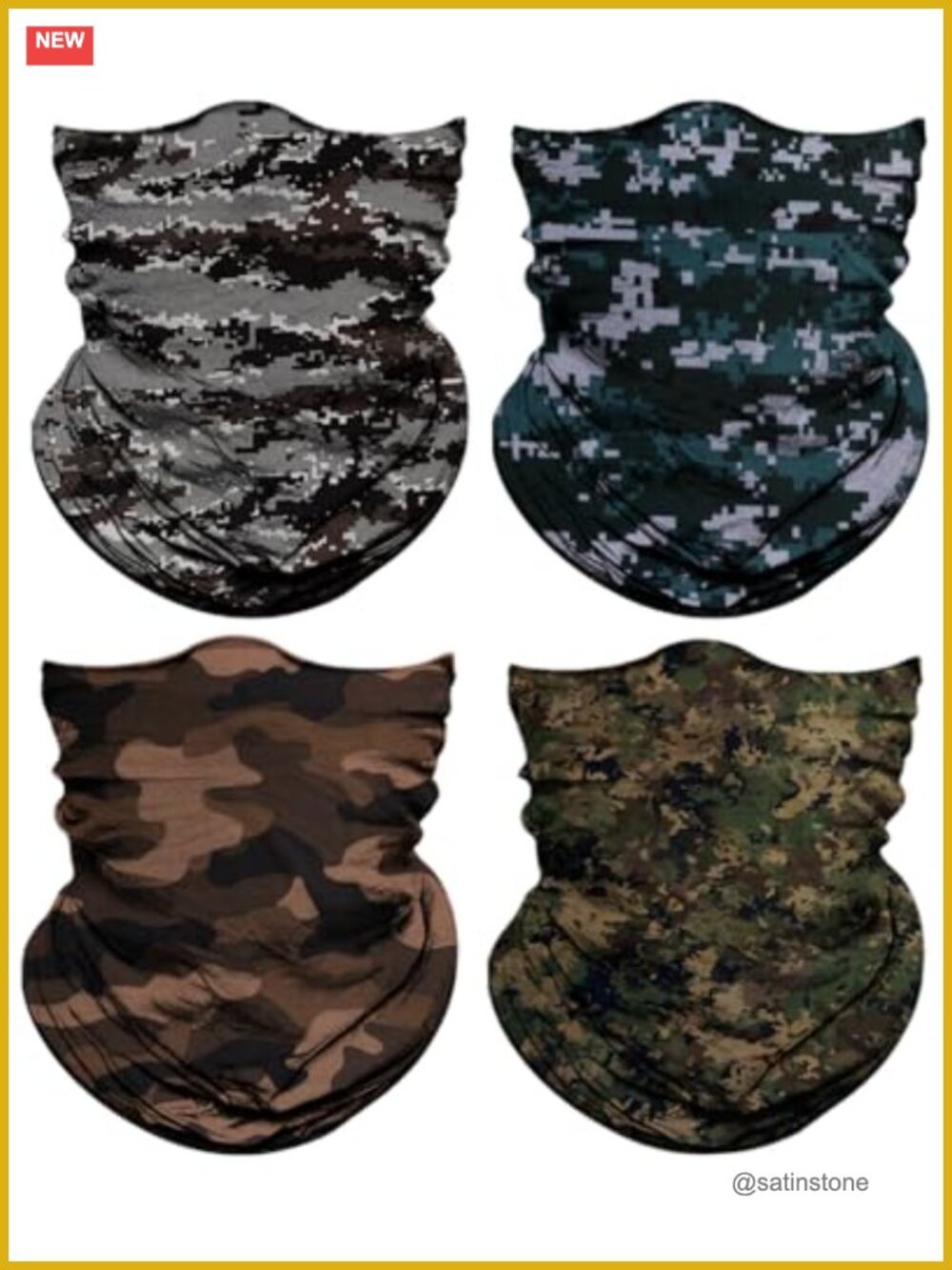 Neck Gaiter Face Mask Head Wrap Balaclava - Microfiber 12 Ways